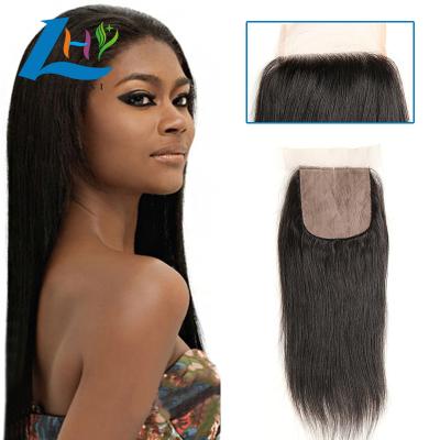 China Silky Straight Wave Virgin Peruvian Human Hair 4X4 Lace Closures Wholesale Sellers, High Quality 100% Remy Cuticle Aligned Hair Bundles With Closure for sale