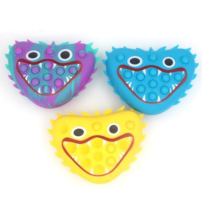 China Relieve Stress Anti-Anxiety 2021 Wholesale New Big Size Silicone Rainbow Push Bubble Big Capacity Women Wiggle Toys Handbags With Eyes For Girls for sale