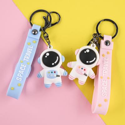 China Relieve Key Doll Plastic Rubber Chain Manufacturers Wholesale 3D Astronaut Anti-Anxiety Stress Rocket Spaceman Cute Kawaii Key Chain Accessories for sale