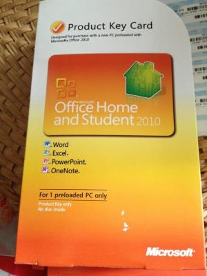 China Office 2010 Home and Student Product key card,1PC/1User PKC English Utility Software Whol for sale