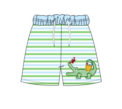 China Wholesale Plus Size Striped Kids Swimming Trunks Pattern And Shop Customized Color Swimsuit Boy Child for sale