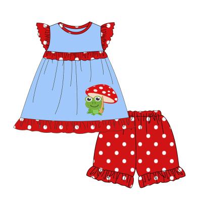 China Wholesale Manufacturer OEM Customs Service Little Girl Summer Casual Clothes Float Sleeves Girls Dress Sets for sale