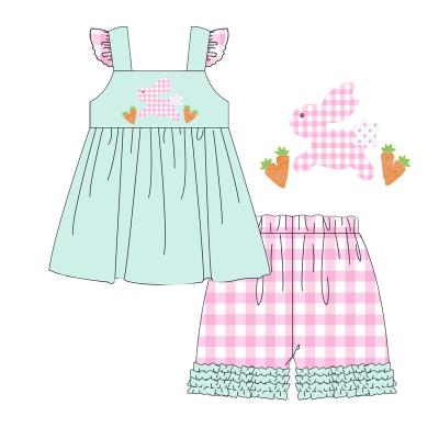 China Lovely Casual Good Quality Girls Clothing Set Custom Girl Clothes Toddler Easter Kids Baby Outfits Wholesale for sale