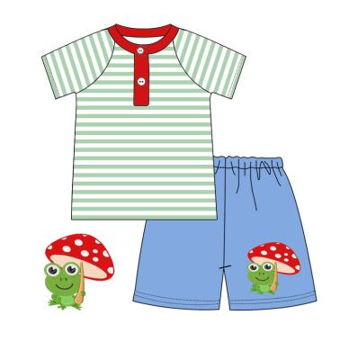 China Wholesale Custom Striped OEM T-shirt Clothing Set Summer Casual Fashionable Boys And Kid Shorts Outfits for sale