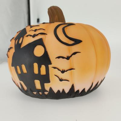 China 15+ Custom Pumpkin Halloween Glow Desktop Decoration for Kids Gift Creative Desktop Ornaments LED Silhouette Plastic Pumpkins for sale