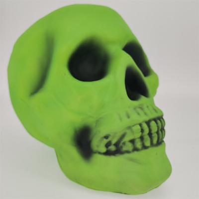 China Europe Customized Skeleton Resin Decoration Resin Skeleton Ornament Halloween Indoor Model Sculpture Skull Human Skull Head With Light for sale