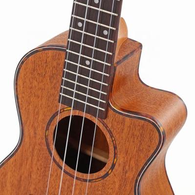 China 23 Inch Mahogany String Acoustic Guitar Music Cutaway Mahogany Ukulele for sale