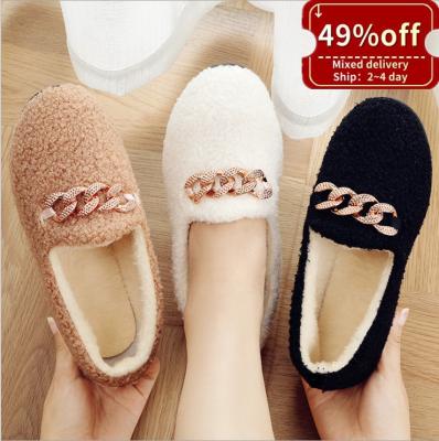 China 2021 new demand popular sandals breathable furry teddy bear bedroom slips women home fur slippers for sale