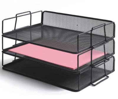 China Hot Sale Black Mesh Desk Tray Folder Organizer for sale