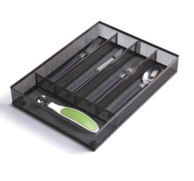 China 5 Compartment Viable Mesh Small Cutlery Tray with Foam Feet for sale