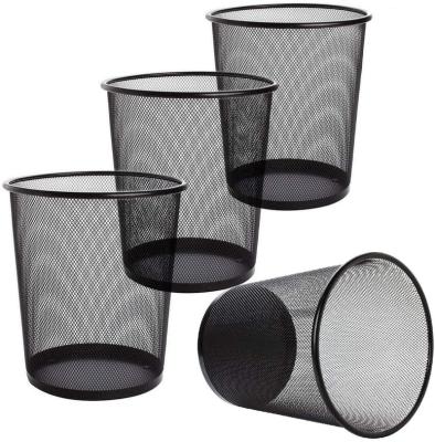 China 4 Pack Sustainable Trash Can Mesh Recycling Bins Garbage Small Waste Baskets For Office Home Round Open Top Wastebasket - 2.5 Gallon IRON for sale