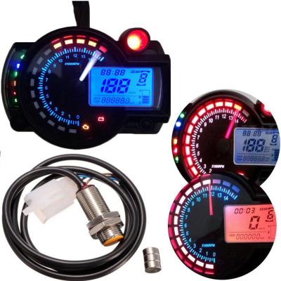 China Plastic Universal Motorcycle Digital Multimeter Tachometer LCD Display Show Electronic Off-Road Adjustable Speed ​​Meter for sale