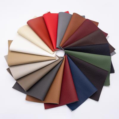 China Hot Selling Italian Litchi Grain Semi-PU Abrasion-Resistant Italian Fashionable Leather Fabric For Sofa Furniture for sale