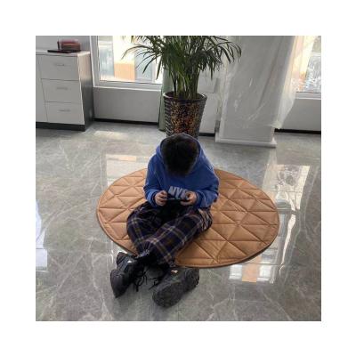 China Educational Toy Indoor and Outdoor Living Room Bedroom Decoration Printing Quilted Design Washable Cotton Round Kids Play Mat for sale