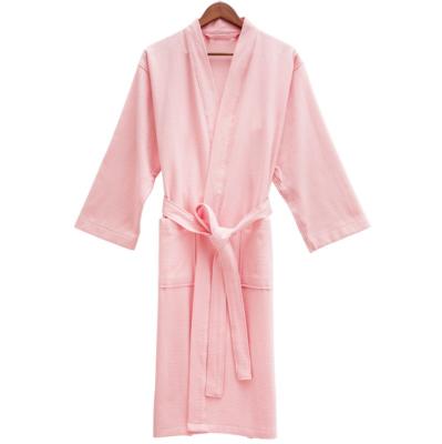 China Breathable Five-Star Hotel Housekeeping Cotton Summer Thin Waffle Long Gem Lattice Men's And Women's Robes Bathrobes for sale