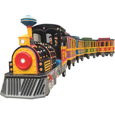 China FRP+steel professional amusement trackless tourist train rides park electric train for sale for sale