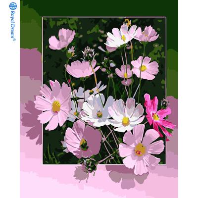 China ROYALDREAM Modern Rose Flowers Oil Painting Digital Acrylic Painting By Number DIY Painting Set On Canvas For Living Room for sale