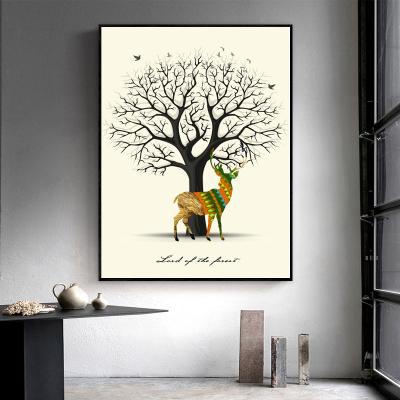 China Warm Nordic Animal Home Modern Minimalist Living Room Art Picture Plant Print Canvas Decorative Painting Waterproof + Eco-friendly for sale