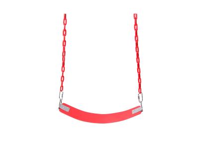 China Silicone Marerial Commercial Belt Swing Seat Red Color With Coated Chain for sale