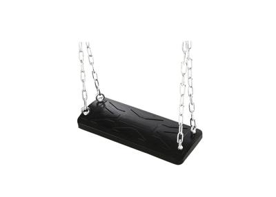 China Black Vulcanized Rubber Outdoor Play Swings , Flat Swing Seat Simple Assembly Steel Plate for sale