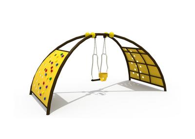 China Single Playsafe Swing Set With Climbing Wall , Outside Swing Sets For Toddlers for sale