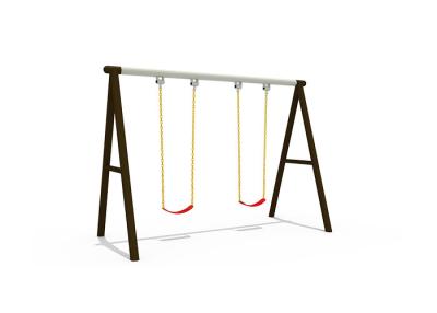 China Combination Swing Set Belt Seats , Steel Frame Kids Playground Swing A Shape For 2 Person for sale