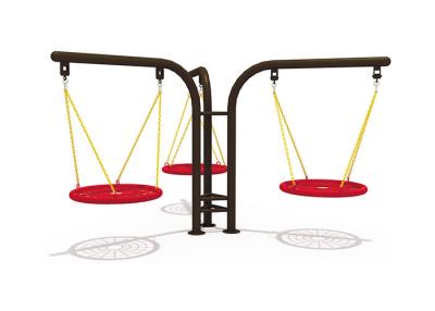 China Outdoor Kids Play 1.8CBM Metal Swing Set With Slide for sale