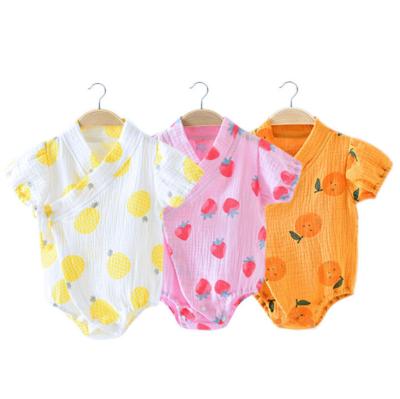 China Summer Pattern Fruit Cotton Onesie Wrap Kimono Jumpsuit Baby Infant Safe/Breathable/Washable/Durable Romper/Breathable Unisex/Washable/Durable for sale