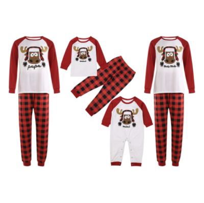 China 2021 Sustainable Autumn Elk Christmas Family Matching Winter Pajamas Suits Women Set Baby Kids Clothing Pajamas Sleepwear Costume Set for sale