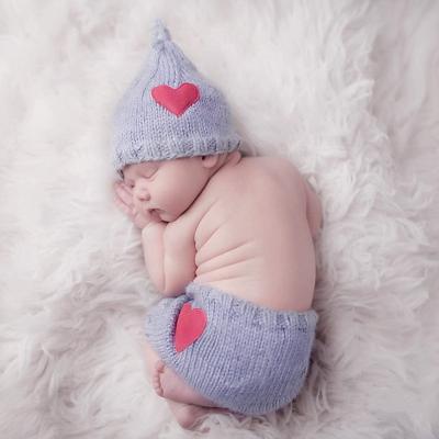 China Breathable Breathable Baby Boy Newborn Infant Girl Crochet Knit Photography Props Short Hat Suit Clothes Set for sale