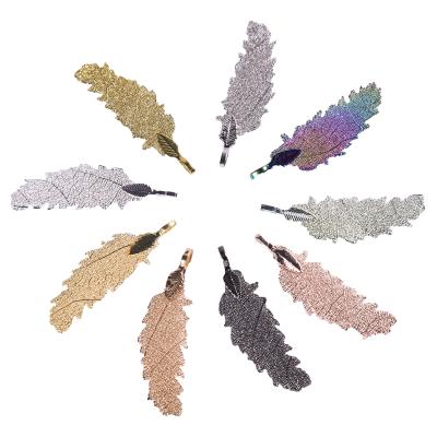 China Vintage Factory Direct Selling Natural Poplar Plant Leaf With Rose Gold Silver Gold PlatedCut Feather Leaves Product Accessories for sale