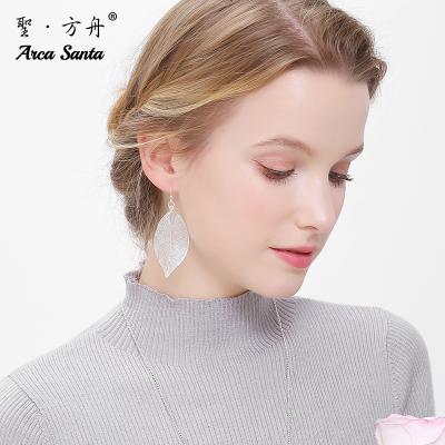 China Wholesale Fashion CLASSIC 925 Santa Spot Real Natural Leaf Arca Sterling Silver Korean Stud Earrings For Women 2019 Stud Earrings for sale