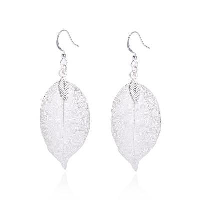 China Korean Arca de Santa Spot earrings high quality natural leaf CLASSIC fashion real for women 2019 earrings for sale