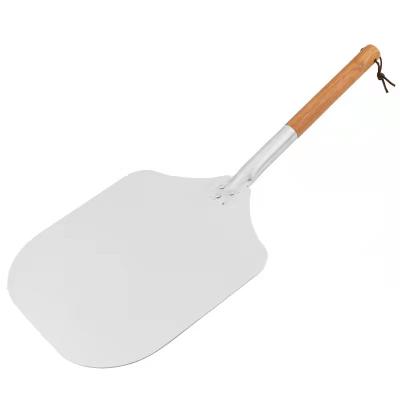 China Sustainable Professional Pizza Tools Peel Aluminum Metal Pizza Peel Shovel With Detachable OAK Handle for sale