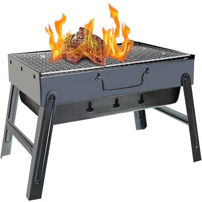 China Folding Charcoal BBQ Grill Folding Grill Adjustable BBQ Grill Portable Size Outdoor Grill For Camping Party Cooking for sale