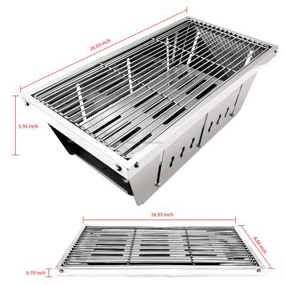 China Stainless Steel Hot Adjustable Collapsible Charcoal Grill BBQ Grill Portable Size BBQ Grill for sale