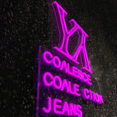 China Buildings Soft Indoor Use Custom Design Pink Color Led Neon Light Flex Letter Sign for sale