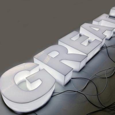 China Lighting Buildings White Color 3D Sign Full Acrylic Panel Indoor Sign Led Acrylic Sign Letter for sale