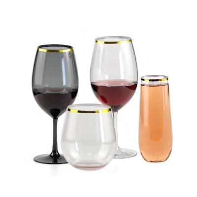 China Free Custom Premium Red Wine Glass Tumbler Tritan BPA Plastic Tumbler Unbreakable Wine Glasses Cup Factory Wholesale for sale