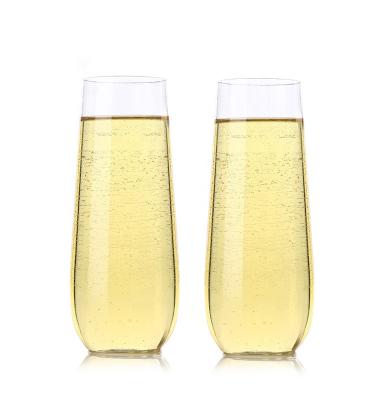 China High Level Food Grade Champagne Flute Plastic Champagne Glass Shatterproof Plastic for sale