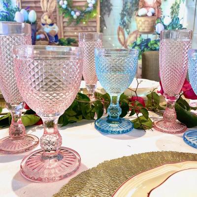 China Luxury Reusable Multicolor Glassware Crystal Wedding Colored Wine Goblets Stemware Factory Wholesale Minimalist for sale