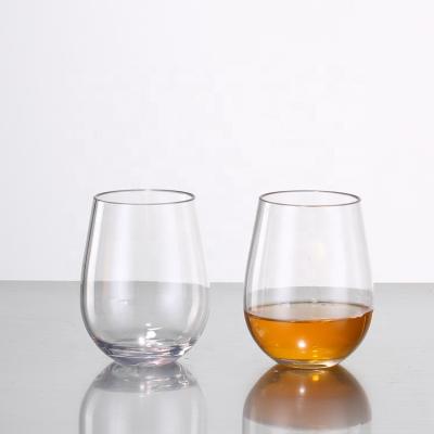 China Wine Stemless Champagne Colored Stemless Wine Glass Giant Plastic Glass for sale