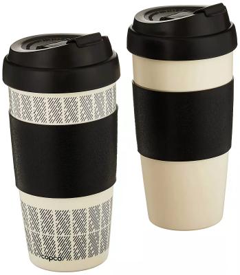 China Good quality disposable eco-friendly biodegradable reusable whosale bamboo fiber coffee cup with lid customize logo reusable coffee cup for sale