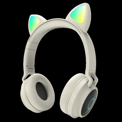 China High Quality LED Headband Factory Price Foldable Wireless Cute Cat Ear Earphone For Kids Gift for sale