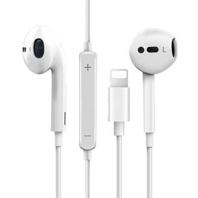 China In-Ear Suitable for iPhone 8 7 Plus X XR XS 11 12 Max Lightning Max Wireless Jack Wireless Link Flat Pop-Up Pop-up Cable Phone Headset for sale