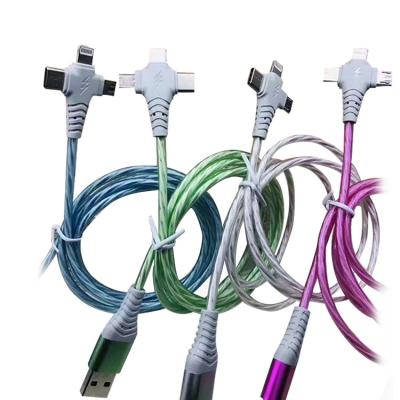 China High Quality Eco-friendly Mobile Phone Manufacturer Luminous Data Line 3in1 Flame Data Cable for sale