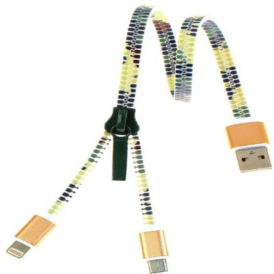 China High Quality Customized Full Color MP3/MP4 Player 2 In 1 Zipper USB Cable Fast Charging for sale