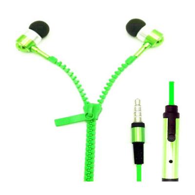 China Industrial Pure Bright In-Ear Zipper Earphone Options Competitive Price Stereo Color Earphone for sale