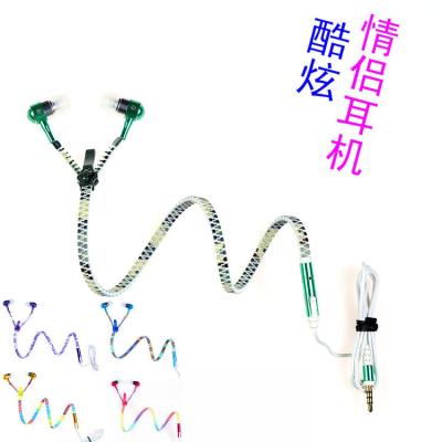 China In-Ear Fan Color Draw Gift Zipper Headset 3.5MM Military Green Jack Fits Cell Phone Headsets Of Various Brands Like for sale