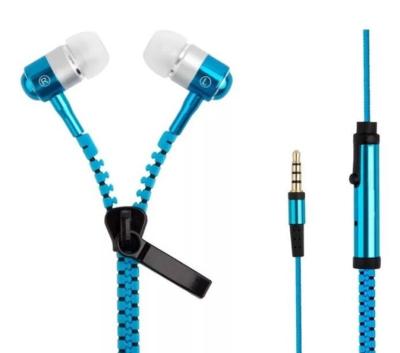 China In-Ear Small Zipper Earphone Gift New Earphone Fashionable Blue Wired Colors Available for sale